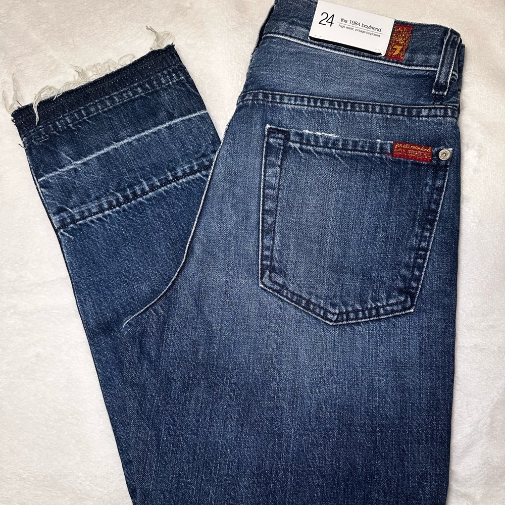 7 For All Mankind Blue Straight Jeans Classic Style